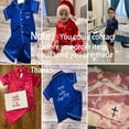 thumbnail image 4 of 2Pcs Red Satin Pyjamas Kids Sets Boys Girls Solid Silk Children's Pajamas Clothes Toddler Lounge Pjs 2-12T Christmas Clothing, 4 of 4