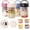 Black/Deep-Blue/Cream/Purple, variant on Overnight Oats Containers with Handles, 16 oz Glass Mason Jars with Lids, Folding Spoons & Topping Compartments, Yogurt Parfait Cups for Meal Prep, Chia Pudding, Breakfast to Go, 2 Pack