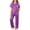 A01 Purple, variant on Conairie Outfit Set Girl Satin Silk Bow Print Short Sleeve Button Collar Top and Pants Pj Set Kids Loungewear Soft Two Piece Sleepwear Sets Black 3-4 Y