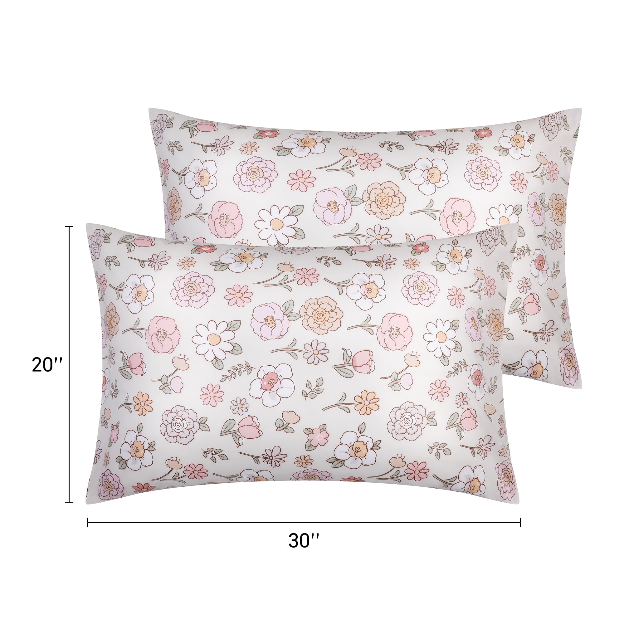 Unique Bargains Pillowcase with Envelope Closure Floral Pillow Cases Queen Light Yellow