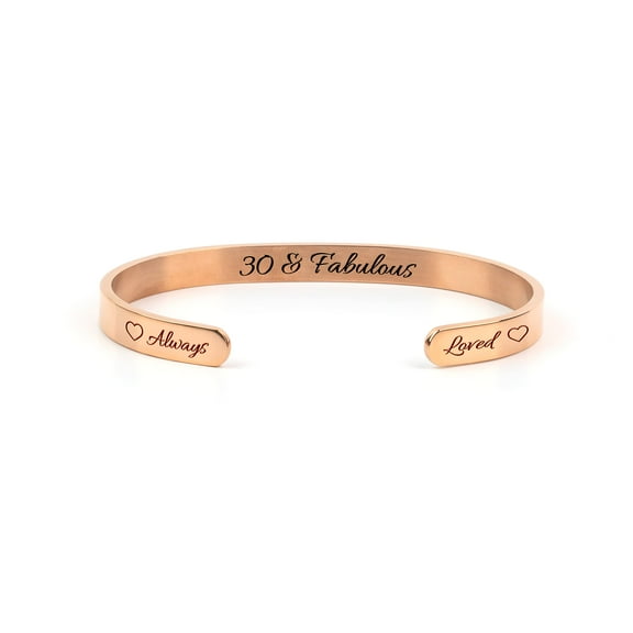 PARIS PRODUCTS Fabulous Cuff Bracelet In Stainless Steel Rose Gold, Birthday Gifts For Her Girls, Birthday Decorations Women 10th 13th 15th Sweet 16 16th 18th 21st 30th 40th 50th 60th th