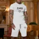 thumbnail image 2 of Conjunto de 2 piezas de camiseta de manga corta y pantalones cortos divididos de moda de verano 2024 para hombre, ropa deportiva de moda, conjunto informal para correr para hombre, 2 of 5