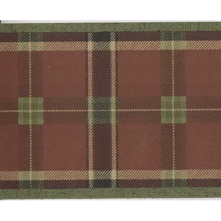 Plaid Wallpaper Border - 879061 Green & Burgundy Plaid Wallpaper Border CTY14501b