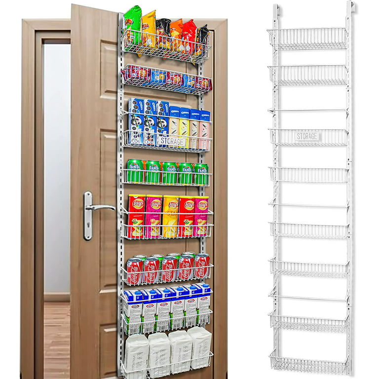1Easylife Over The Door Pantry Organizer Rack, 6-Tier Adjustable Pantry  Organization and Storage, Heavy-duty Metal Door Spice Rack with Detachable