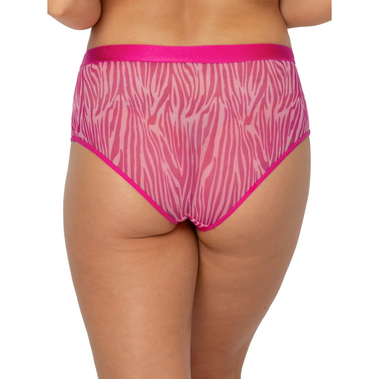 Odeerbi Womens Underwear Seamless Briefs skinny As A Cicada-wing Mesh  Low-waist Cross-belt Panties Pink