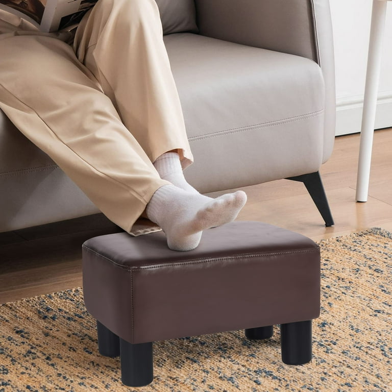 Leather footrest ottoman discount