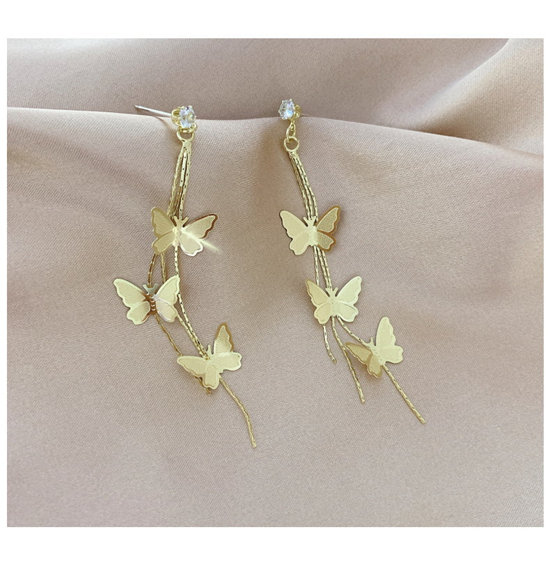 Butterfly Dangle Tassel Earrings