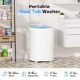 thumbnail image 4 of SOLAURA 6.6lbs Portable Washing Machine, Single Tub Small Laundry Washer with Spin Basket, Semi-automatic Washer for Home, Apartment, RV, Dorm & Outdoor (Blue White), 4 of 9
