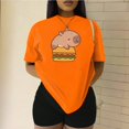 thumbnail image 3 of Playera Blusa De Capybara Con Una Hamburguesa Capibara Color Anaranjado Talla Mediana Marca Emil SaEs, 3 of 4