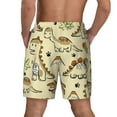 thumbnail image 3 of Kdxio Cartoon Dinosaurs Print Men'S Swim Trunks With Compression Liner 7 Inch Inseam Quick Dry Swim Shorts, 3 of 7