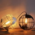 thumbnail image 3 of Lámpara colgante industrial vintage Lámpara de techo con forma de globo Lámpara de bola de metal Diámetro 20 cm - Negro, 3 of 4