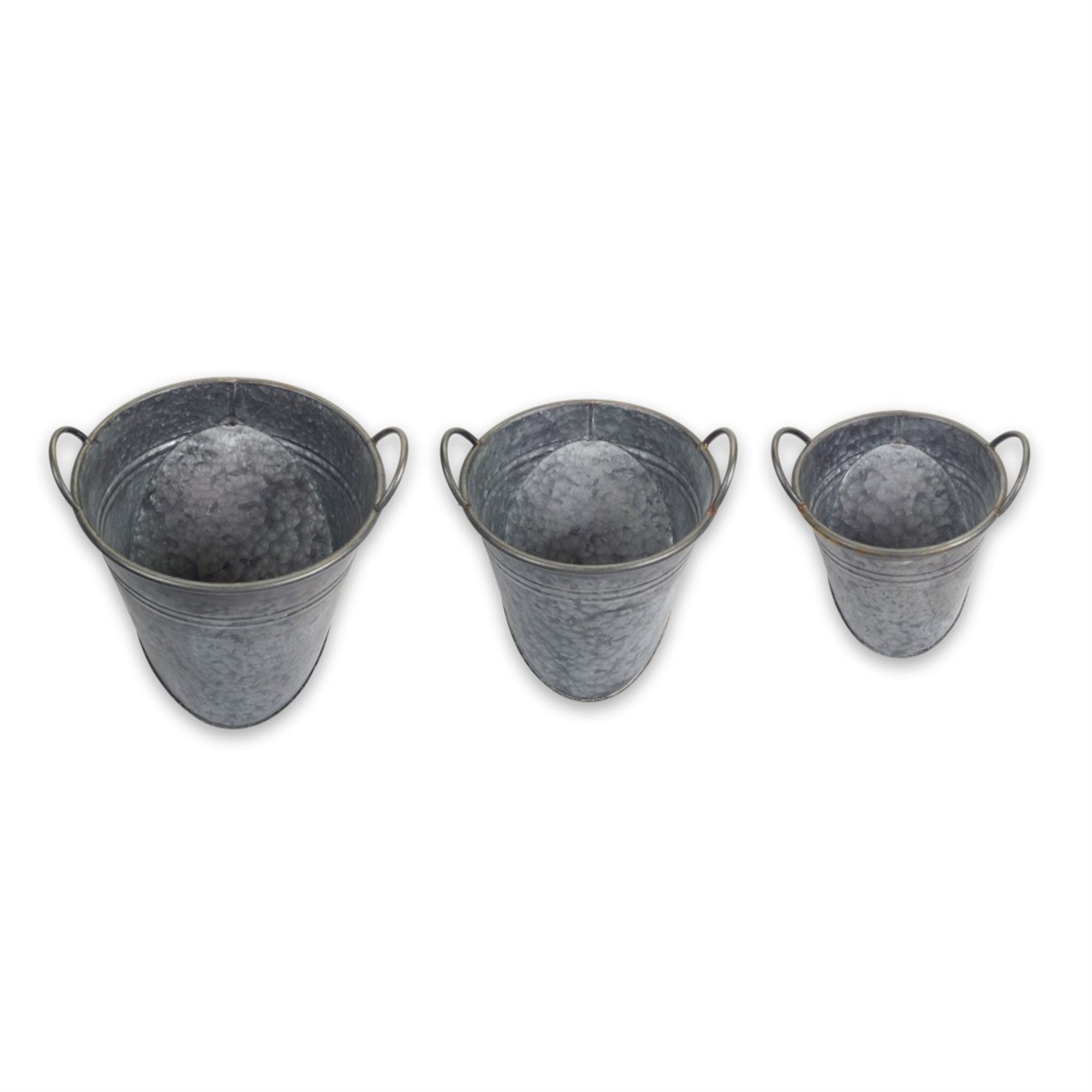 Wall Pail (Set of 3) 10.5" x 11"H, 12" x 13"H, 14.5" x 15.75"H Metal