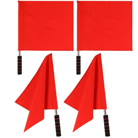 Sports Accessory Referee Flag for Competition Signal Flags Red Cloth 4 Pcs