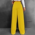 thumbnail image 5 of Hpapadks Casual Pants for Women Solid Versatile Leisure High Waisted Drawstring Wide Leg Sweatpants Slacks for Women Yellow L, 5 of 7
