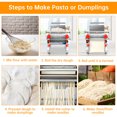 thumbnail image 3 of SHANNA Stainless Steel Electric Noodle Pasta Maker Machine Automatic Dough Roller with 24cm Cutter 3mm/9mm Noodles, 3 of 11