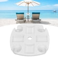 thumbnail image 4 of Plateau de Table pour Parasol de Plage, Plateau de Table Résistant à la Saleté Blanc Installation Facile Rond pour Collation, 4 of 8