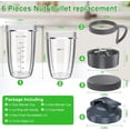 thumbnail image 2 of Extractor Blade Replacement for Nutribullet 600W 900W Pro BPA Free Stainless Steel 6-Fin with Cups, 2 of 5