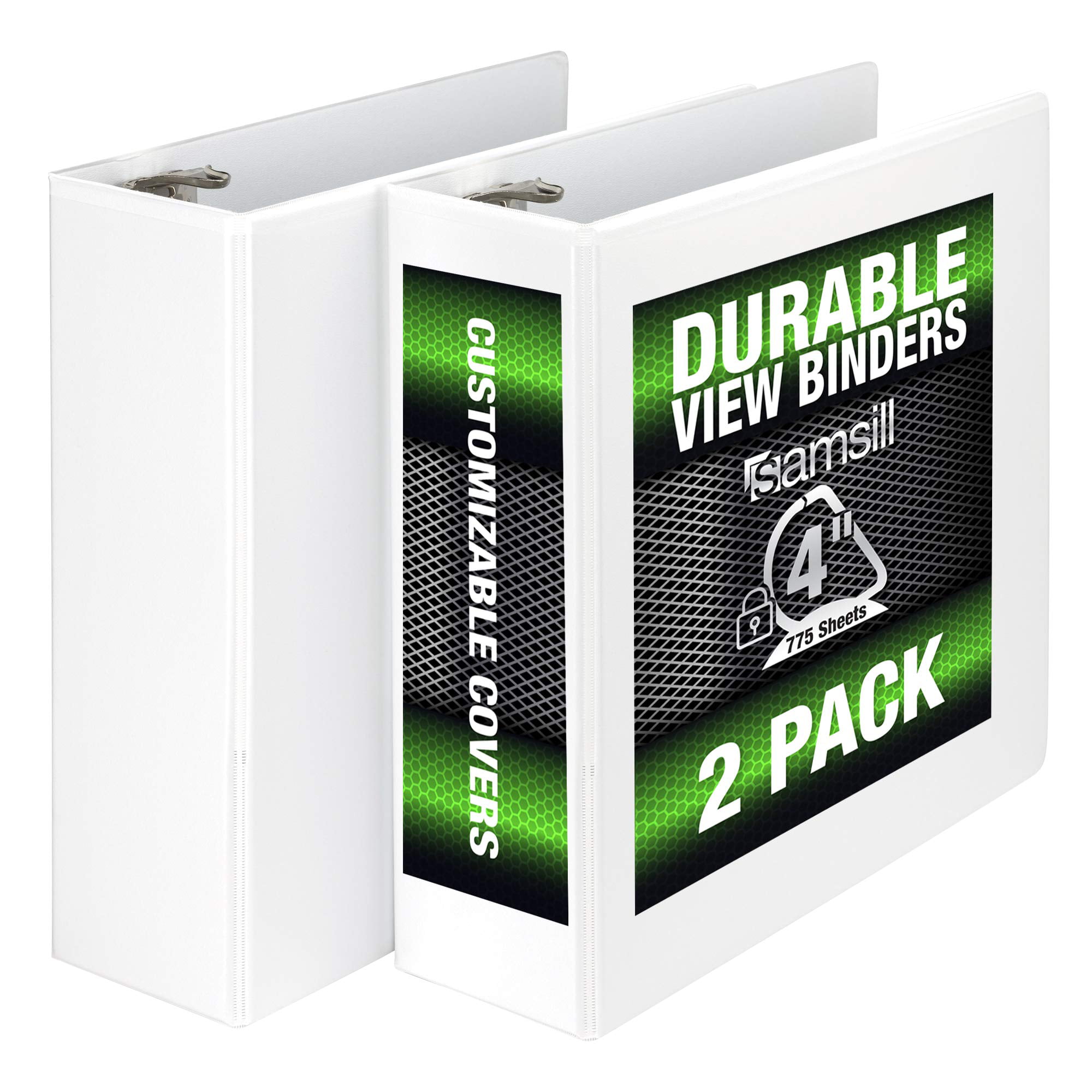 4 Inch Locking D-Ring Holds 800 Sheets... Samsill Durable 3 Ring View Binders