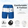 thumbnail image 3 of Mens Swim Trunks Flag Of Honduras Quick Dry Board Shorts with Compression Liner, 3 of 6