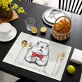 thumbnail image 3 of Groundhog Day Placemats Set of 6, Red Bow Knot Spring Placemats for Dining Table, Place Mats for Kitchen Tabletop, Waterproof Wipeable Dining Table Mats Set, 3 of 9