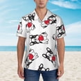 thumbnail image 5 of Cartoon Heart French Bulldog Valentine Men's 3d Print Casual Button Down Shirts, Novelty Hawaiian Short Sleeves L, 5 of 8