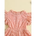 thumbnail image 4 of Bagilaanoe Toddler Baby Girl Summer Dress Short Sleeve A-line Princess Dresses 12M 18M 24M 3T 4T 5T Kids Flower Lace Floral Casual Swing Dresses, 4 of 8