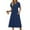 *Navy, variant on ClodeEU Dresses for Women ,Short Sleeve Petal Sleeve Dress ，Round Neck A-Line Midi Dresses with Pockets Army Green,Womens Plus L