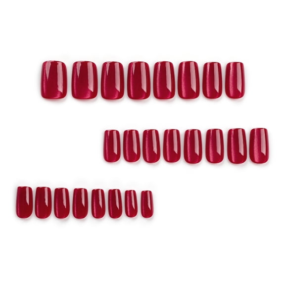 Cat Eye False Nails Full Cover Stick on Nails Short Artificial Press on Nails