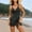 D_ Black, variant on Women's One Piece Swimsuit Tummy Control Deep V Neck Double Straps Crisscross Back Tie Bathing Suit Black XXL
