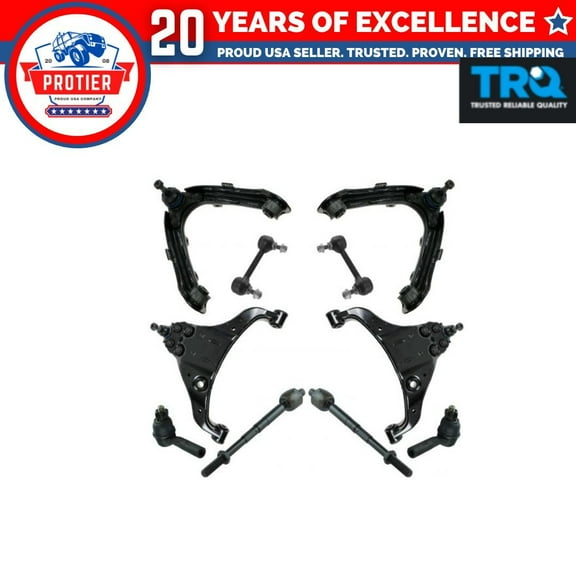 TRQ Front Steering & Suspension Kit Control Arm with Ball Joint Sway Bar Stabilizer Link Tie Rod Fits Select 2006-2007 Chevrolet Colorado GMC Canyon 2007-2008 Isuzu i-290