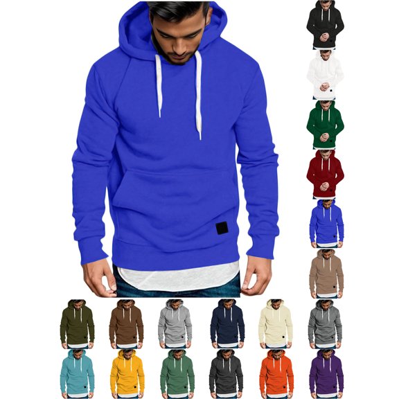 Sawvnm Men's Hooded Pullover Sweatshirt Long Sleeve Drawstring Pocket Casual Warm Top