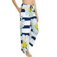 thumbnail image 2 of Uemuo Daisy Striped Nautical Pattern Women's Wide Leg Palazzo Lounge Pants with Pockets Light Weight Loose Comfy Casual Pajama Pants-XX-Large, 2 of 9