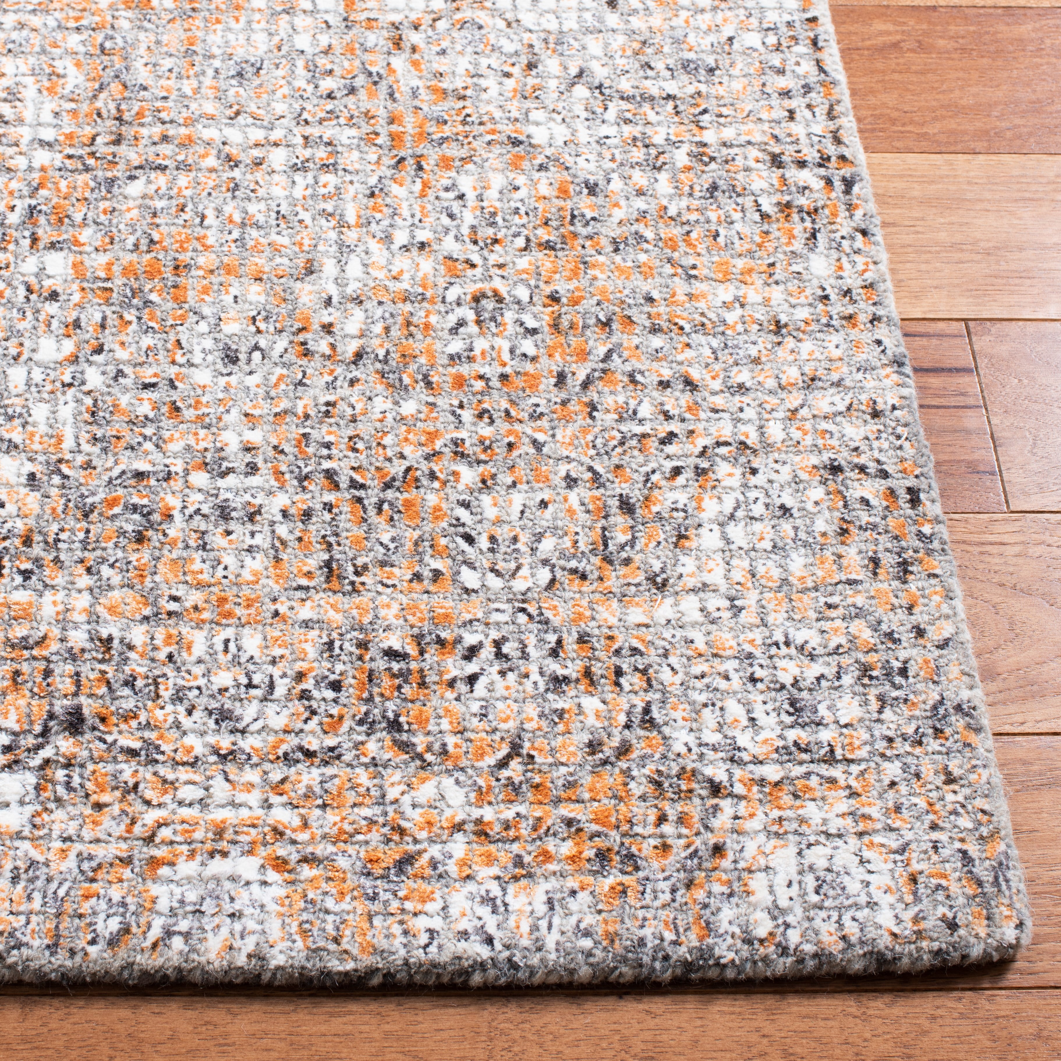 SAFAVIEH Restoration Vintage Kodey Abstract Area Rug, Rust/Orange, 6' x 6' Square