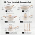 thumbnail image 3 of 11-Piece Premium Cookware Set | Elegant Stone-White with Wooden Handles, 3 of 8