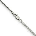 thumbnail image 4 of Diamond2Deal 925 Sterling Silver Antiqued 1.6 mm Solid Square Spiga Chain Necklace for Women 22", 4 of 7
