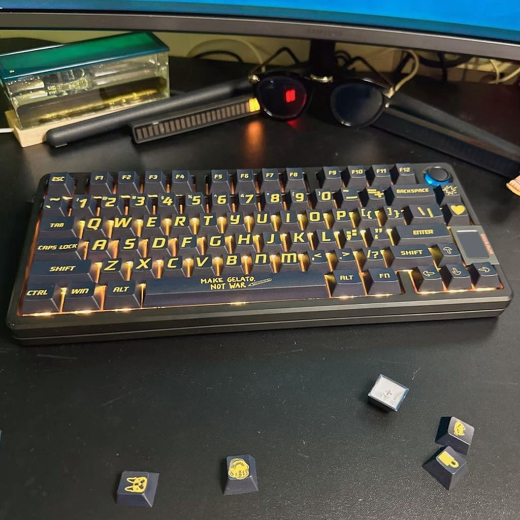 Mechanical Keyboard Keycaps Thick Content Comfort and Cool Keycap Replacement For Gamers 130Pieces Set