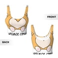 thumbnail image 5 of Haiem Prince Corgi Dog Pattern Womens Sports Bra - U Neck Padded Low Impact Yoga Bra Workout Crop Top Gym Moisture-Wicking Workout Vest -XX-Large, 5 of 9
