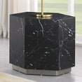 thumbnail image 3 of Best Master Furniture Zhuri Hexagon Faux Marble End Table in White/Gold, 3 of 5