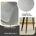 thumbnail image 4 of Modern Dining Chairs (Set of 4), Floral Grey PU Leather Seats, Black Carbon Steel Legs, 4 of 9