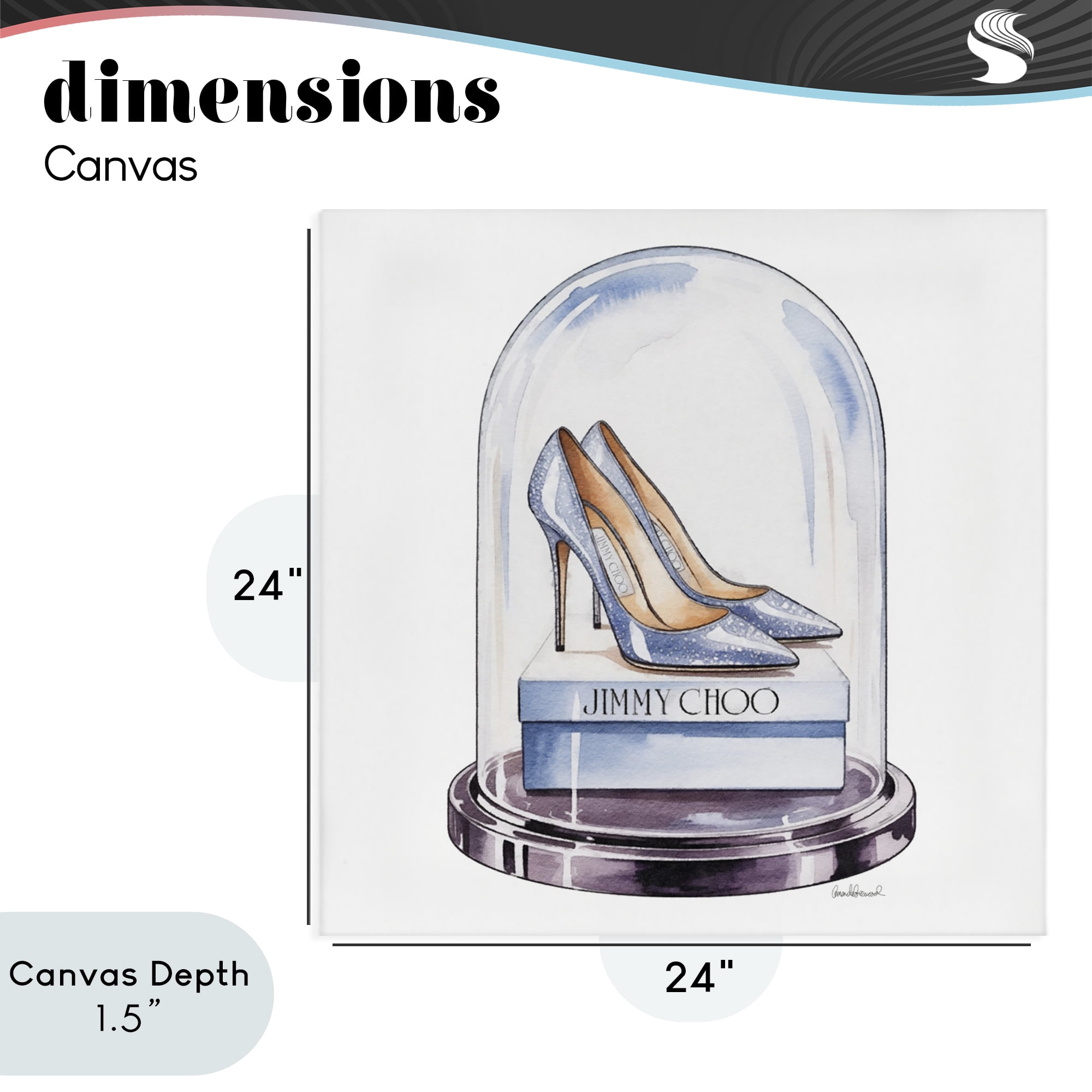 Stupell Industries Elegant Shoes in Bell Jar Canvas Wall Art, design by Amanda Greenwood