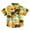 Yellow, variant on Tropical Print Short Sleeve Shirt for Boys, Vintage Coconut Tree Casual Top for Beach, Button Down Collar for Kids 11-12 Years