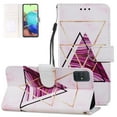 thumbnail image 1 of Allytech Case for Samsung Galaxy A71 4G Version(NOT Fit A71 5G), Card Holder Kickstand Anti-Scratch Magnet Closure Wrist Strap PU Leather Protective Cover for Galaxy A71 4G 6.7", Triangle Marble, 1 of 2