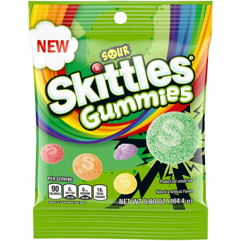 Skittles Sour Gummies Chewy Candy 5.8 oz Bag Walmart