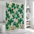 thumbnail image 5 of Polyester Fabric St. Patrick's Day Shower Curtain, Green Lucky Leaves Botanical Plants Waterproof Bathtub Curtain Bathroom Decor Set with Hooks 72 x 72 Inches, 5 of 6