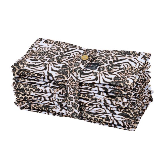 S4Sassy Blue Leopard & Tiger Animal Skin Table Cloth Dinner Holiday Cloth Napkins Home Kitchen Cocktail Napkins