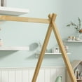 thumbnail image 4 of Miniyam Full Size Teepee Tent Floor Bed with Guardrails and Lockable Door, Wooden Montessori Bed with Slats for Kids Bedroom, Natural, 4 of 7