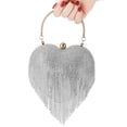 thumbnail image 3 of Women Crystal Tassel Clutch Purse Rhinestone Evening Hand Bags Wedding Party Cocktail Purses, 3 of 4