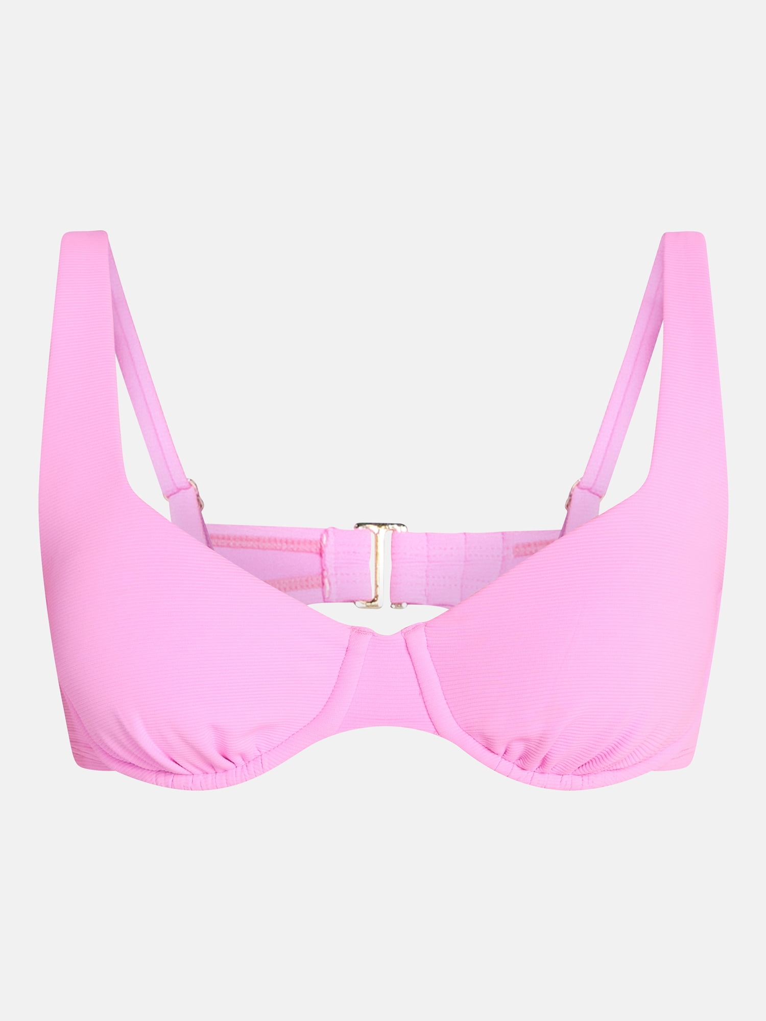 Time and Tru Women's and Women's Plus Ribbed Underwire Bikini Top, Sizes XS-3X
