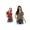 Red/Brown Black, variant on Women's 2 Packs Cotton Boyfriend Button Front Short Sleeves Plaid Shirt S Red/Red