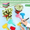 thumbnail image 4 of HOMEIORA Plant Labels Tags 100Pcs T-Type Plant Markers Plastic Garden Labels Tags for Outdoor Garden Waterproof Plant Label Identification Stakes with Permanent Marking Pen, 5 Colors, 4 of 6